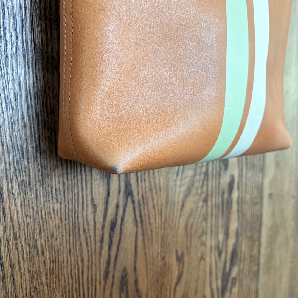 🩷MADEWELL🩷Tan Leather Tote with Cream & Mint crossbody strap - Picture 6 of 15